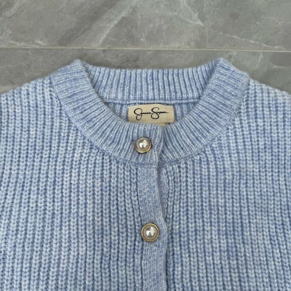 Women’s Jessica Simpson Faux Pearl Button Up Cardigan Knit Sweater Size XS - Picture 4 of 15